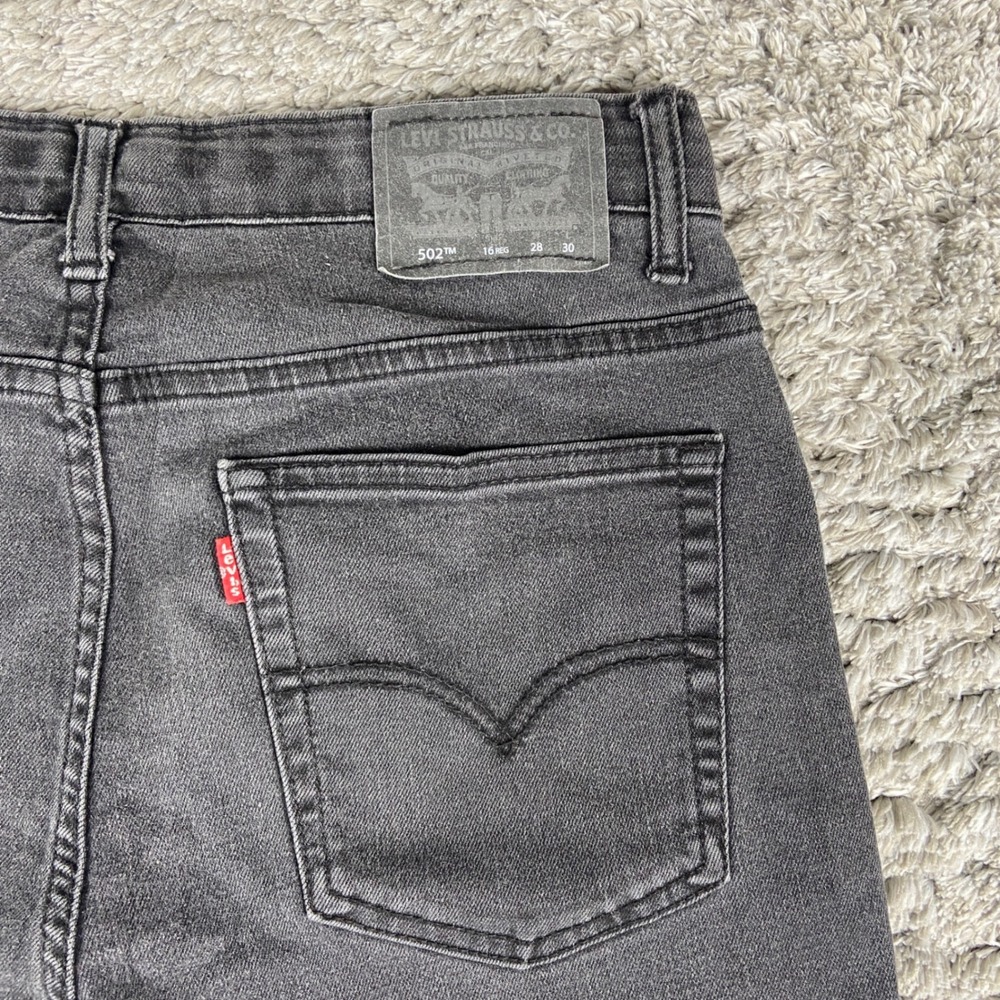 Levi's 502 Taper Jeans Women 16 Reg (30x30) Grey Denim Regular Fit Stretch Pants